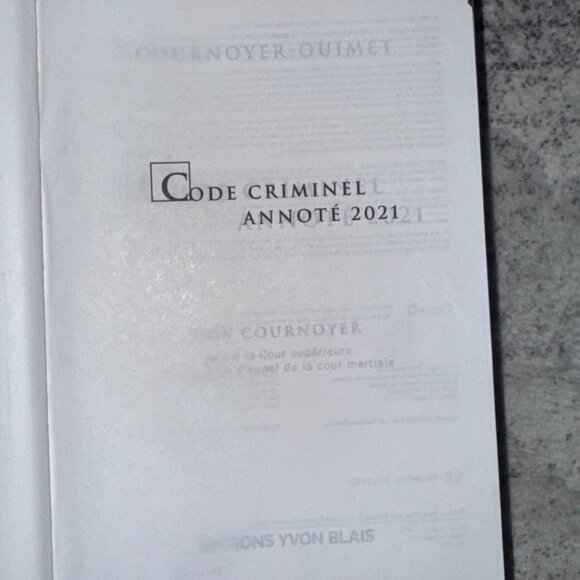 CODE CRIMINEL de ANNOTE 2021 - Picture 5 of 5